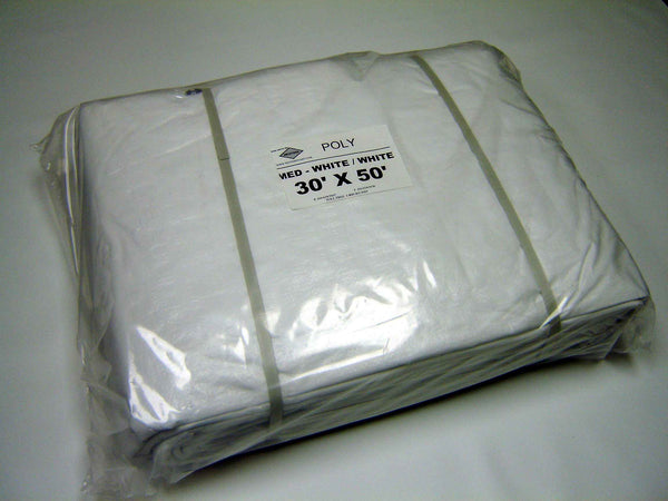 Mid-Grade - All Purpose Poly Tarp - White (Skating Rink) - 40' x 60'